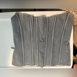 Denim Strapless Corset Top